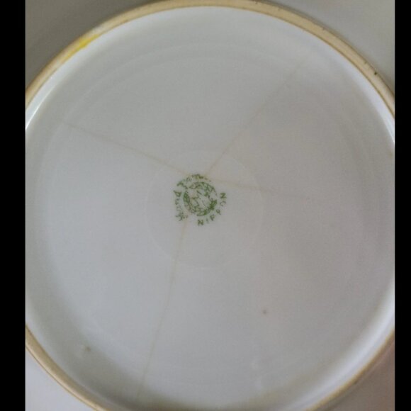 ANTIQUE NIPPON PINK FLORAL MORIAGE GOLD GILT BERRY Saucer - Picture 3 of 3